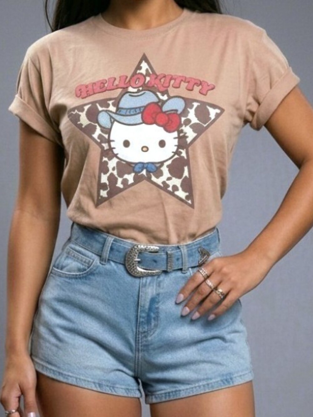 HELLO KITTY Medium Western Cowgirl Tee NWT
